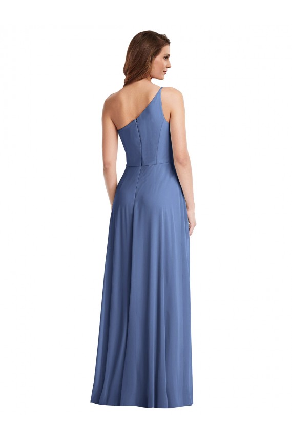 Compra Azul Windsor línea A Un Hombre Gasa Largo Formales Vestidos de dama de honor / Vestidos de noche
