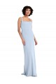 Compra Azul cielo claro Cubierta Cuadrado Crepé Elástico Largo Vestidos de dama de honor / Vestidos de fiesta