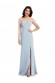 Compra Azul cielo claro Trompeta Cuello en V Sin tirantes Crepé Elástico Largo Vestidos de dama de honor / Vestidos de fiesta