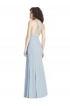 Compra Azul cielo claro Trompeta Halter Crepé Elástico Largo Vestidos de dama de honor / Vestidos de fiesta