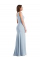 Compra Azul cielo claro Trompeta Un Hombre Crepé Elástico Largo Formales Vestidos de dama de honor / Vestidos de fiesta