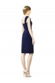 Compra Azul marina oscuro Cubierta Cuello de Corazón Gasa Corto Vestidos de dama de honor