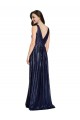 Compra Azul marina oscuro Cubierta Cuello en V Lentejuela Largo Formales Vestidos de dama de honor / Vestidos de fiesta