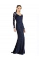 Compra Azul marina oscuro Sirena Cuello de Corazón Encaje Largo Vestidos de dama de honor / Vestidos de fiesta