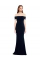Compra Azul marina oscuro Sirena Hombros Descubiertos Crepé Elástico Largo Formales Vestidos de dama de honor / Vestidos de fiesta