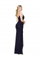 Compra Azul marina oscuro Sirena Tirantes espagueti Gasa Largo Formales Vestidos de dama de honor / Vestidos de fiesta