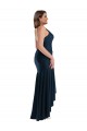 Compra Azul marina oscuro Sirena Tirantes espagueti Satén sedoso Largo Asimétrico Formales Vestidos de dama de honor / Vestidos de fiesta