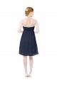 Compra Azul marina oscuro línea A Cuello de Corazón Gasa Corto Vestidos de dama de honor / Vestidos de cóctel