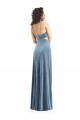 Compra Azul polvoriento Cubierta Cuadrado Terciopelo Elástico Largo Formales Vestidos de dama de honor / Vestidos de fiesta