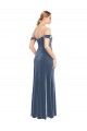 Compra Azul polvoriento línea A Hombros Descubiertos Sin tirantes Terciopelo Elástico Largo Vestidos de dama de honor / Vestidos de fiesta