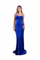 Compra Azul real Cubierta Satén sedoso Largo Formales Vestidos de dama de honor / Vestidos de fiesta