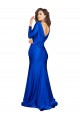 Compra Azul real Sirena Cuello en V Satén sedoso Largo Formales Vestidos de dama de honor / Vestidos de fiesta