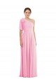 Compra Barely rosa Trompeta Un Hombre Gasa Largo Vestidos de dama de honor