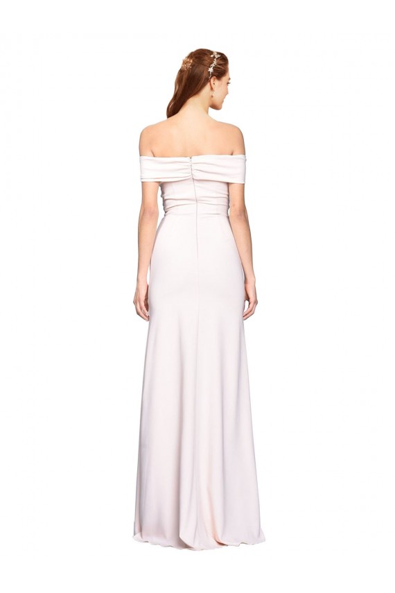 Compra Blanco Sirena Hombros Descubiertos Crepé Elástico Largo Formales Vestidos de dama de honor / Vestidos de fiesta