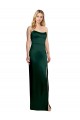 Compra Cazador Verde línea A Cucharón Sin tirantes Satén elástico Largo Formales Vestidos de dama de honor / Vestidos de fiesta