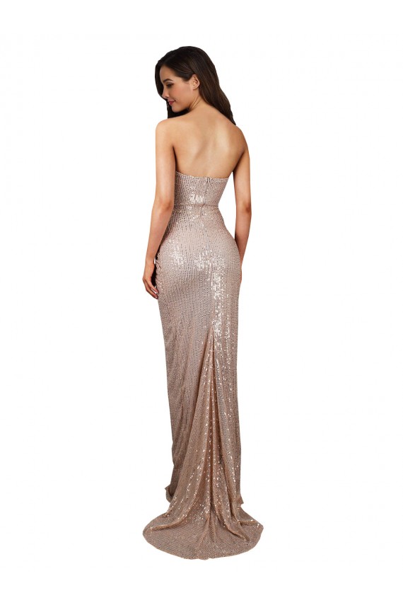 Compra Champán Sirena Cucharón Lentejuela Largo Formales Vestidos de dama de honor / Vestidos de fiesta