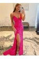 Compra Color mostrado Cubierta Cuello en V Barrer tren Lentejuelas Terciopelo Largo Vestidos de fiesta
