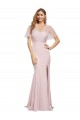 Compra Cubierta Un Hombre Cuello de Corazón Crepé Elástico Tul Largo Formales Vestidos de dama de honor / Vestidos de fiesta