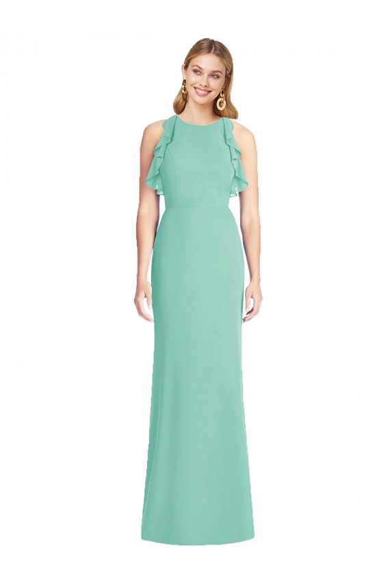Compra Jade Sirena Cuello joya Gasa Largo Vestidos de dama de honor