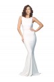 Compra Marfil Cubierta Cuello Alto Crepé Elástico Largo Formales Vestidos de dama de honor / Vestidos de fiesta