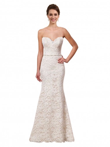 Marfil Cubierta Cuello de Corazón Cola capilla Encaje Vestidos de novia Venta