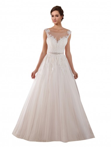 Marfil Cuello de Corazón Cola capilla Tul Encaje Vestidos de novia Venta