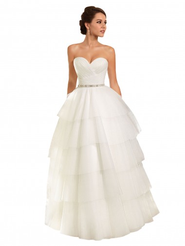 Marfil Cuello de Corazón Cola capilla Tul Vestidos de novia Venta