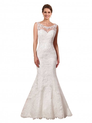 Marfil Sirena Cuello de Corazón Cola capilla Encaje Vestidos de novia Venta