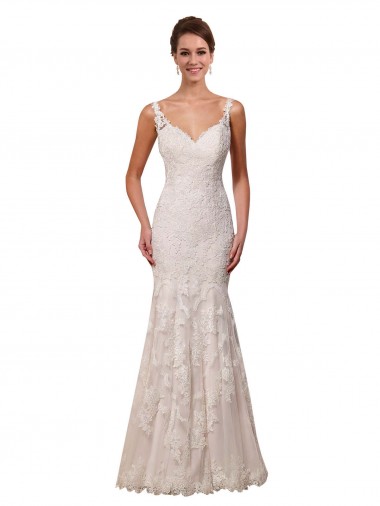 Marfil Sirena Cuello de Corazón Cola capilla Encaje Vestidos de novia Venta