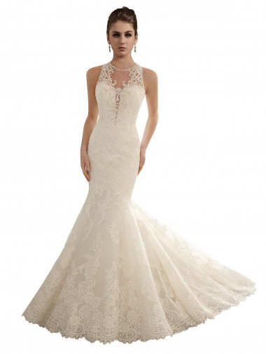 Marfil Sirena Ilusión Cola capilla Encaje Vestidos de novia Venta