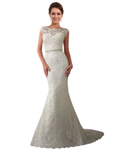 Marfil Sirena Ilusión Cola capilla Tul Encaje Vestidos de novia Venta