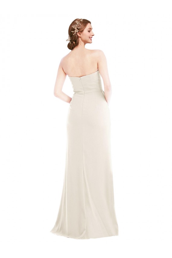Compra Marfil Trompeta Sin tirantes Crepé Elástico Largo Vestidos de dama de honor / Vestidos de fiesta
