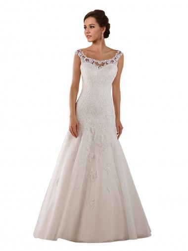 Marfil línea A Cucharón Cola capilla Tul Vestidos de novia Venta