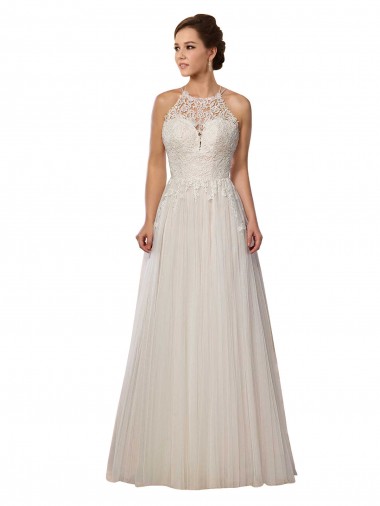 Marfil línea A Ilusión Barrer tren Tul Vestidos de novia Venta