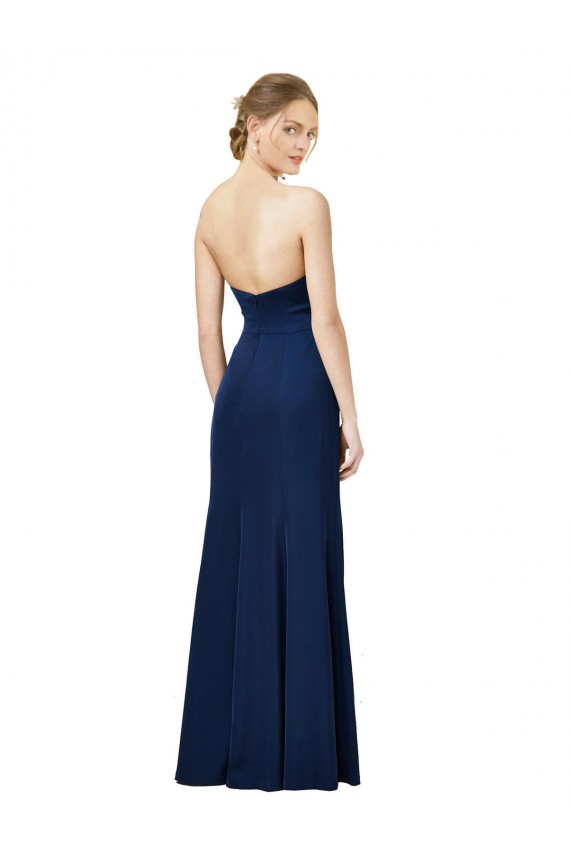 Compra Negro Cubierta Sin tirantes Crepé Elástico Largo Formales Vestidos de dama de honor / Vestidos de fiesta