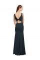 Compra Negro Sirena Barco Crepé Elástico Largo Vestidos de dama de honor / Vestidos de fiesta