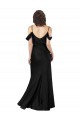 Compra Negro línea A Hombros Descubiertos Satén sedoso Largo Formales Vestidos de dama de honor / Vestidos de fiesta