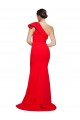 Compra Rojo Cubierta Un Hombre Barrer tren Crepé Elástico Largo Vestidos de dama de honor / Vestidos de fiesta