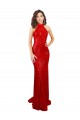 Compra Rojo Sirena Halter Cuello Alto Lentejuela Largo Formales Vestidos de dama de honor / Vestidos de fiesta