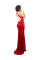 Compra Rojo Sirena Halter Cuello Alto Lentejuela Largo Formales Vestidos de dama de honor / Vestidos de fiesta