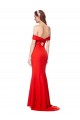 Compra Rojo Sirena Hombros Descubiertos Crepé Elástico Largo Formales Vestidos de dama de honor / Vestidos de fiesta
