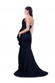 Compra Azul marina oscuro Cubierta Sin tirantes Barrer tren Crepé Elástico Largo Vestidos de dama de honor / Vestidos de fiesta