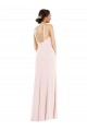 Compra Rosa Trompeta Halter Crepé Elástico Largo Formales Vestidos de dama de honor / Vestidos de fiesta