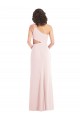 Compra Rosa Trompeta Un Hombre Crepé Elástico Largo Formales Vestidos de dama de honor / Vestidos de fiesta
