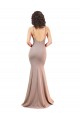 Compra Rosa empolvado Sirena Cuello en V Crepé Elástico Largo Formales Vestidos de dama de honor / Vestidos de fiesta