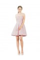 Compra Rosa línea A Cuello de Corazón Satén Corto Vestidos de dama de honor / Vestidos de cóctel