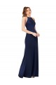 Compra Sapphire Cubierta Cuello Alto Satén sedoso Largo Formales Vestidos de dama de honor / Vestidos de fiesta