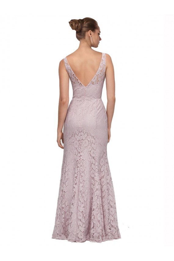 Compra Sirena Cuello en V Cuello de Corazón Encaje Largo Vestidos de dama de honor / Vestidos de fiesta