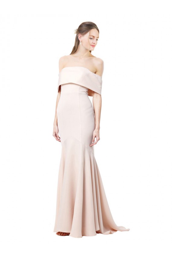 Compra Sirena Hombros Descubiertos Crepé Elástico Largo Formales Vestidos de dama de honor / Vestidos de fiesta