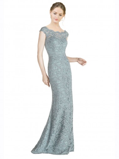 Sirena Hombros Descubiertos Encaje Largo Vestidos de dama de honor / Vestidos de fiesta Venta